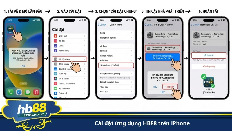 cài đặt ứng dụng HB88 trên iPhone