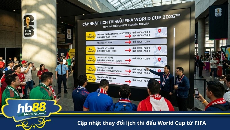 cập nhật thay đổi lịch thi đấu World Cup từ FIFA