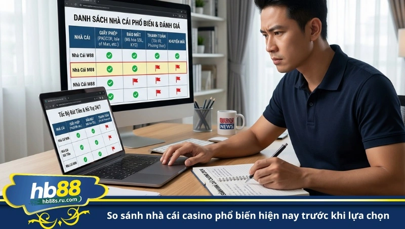 so sánh nhà cái casino phổ biến hiện nay trước khi lựa chọn