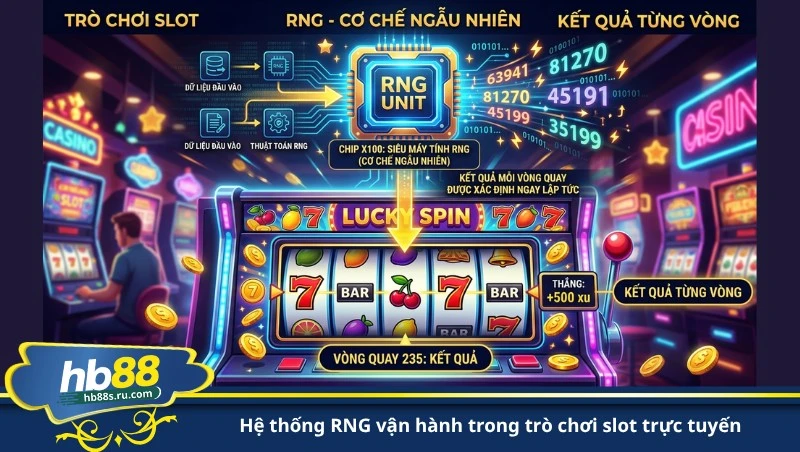 hệ thống RNG vận hành trong trò chơi slot trực tuyến