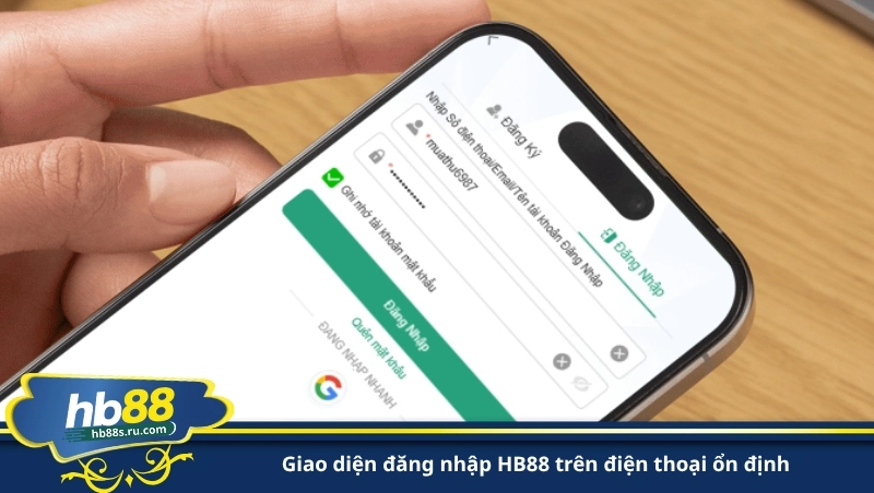 giao diện đăng nhập HB88 trên điện thoại ổn định