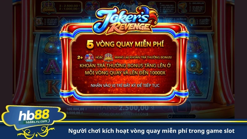 người chơi kích hoạt vòng quay miễn phí trong game slot