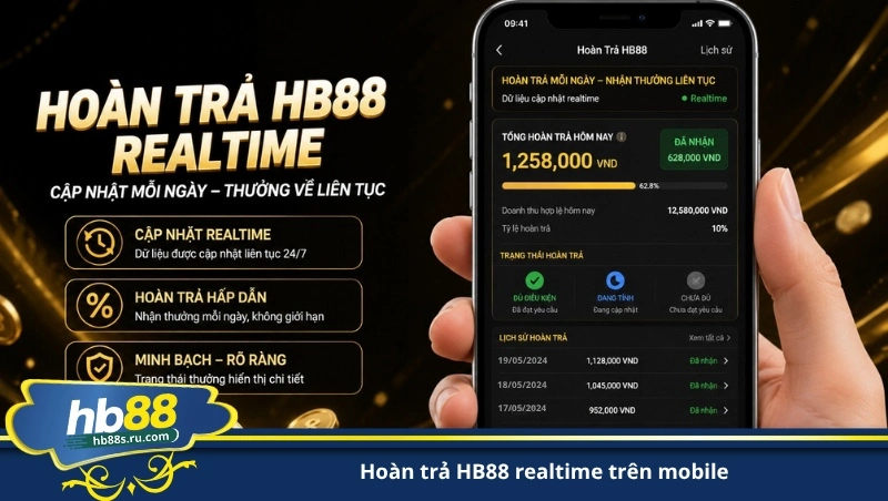 hoàn trả HB88 realtime trên mobile