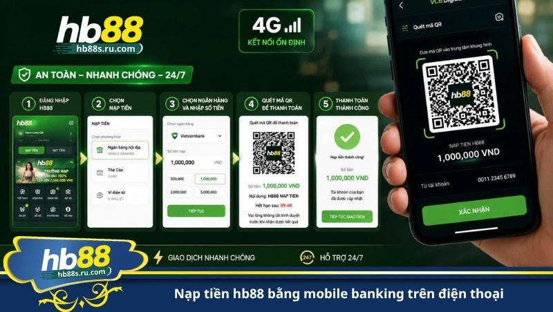nạp tiền hb88 bằng mobile banking trên điện thoại